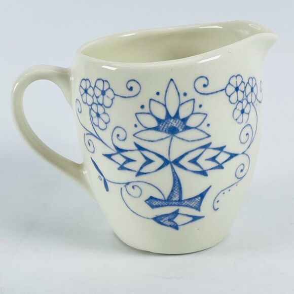 Vintage Stavangerflint Norway Ceramic Creamer Pitcher Flint Blue & White 2.75in - Picture 9 of 10